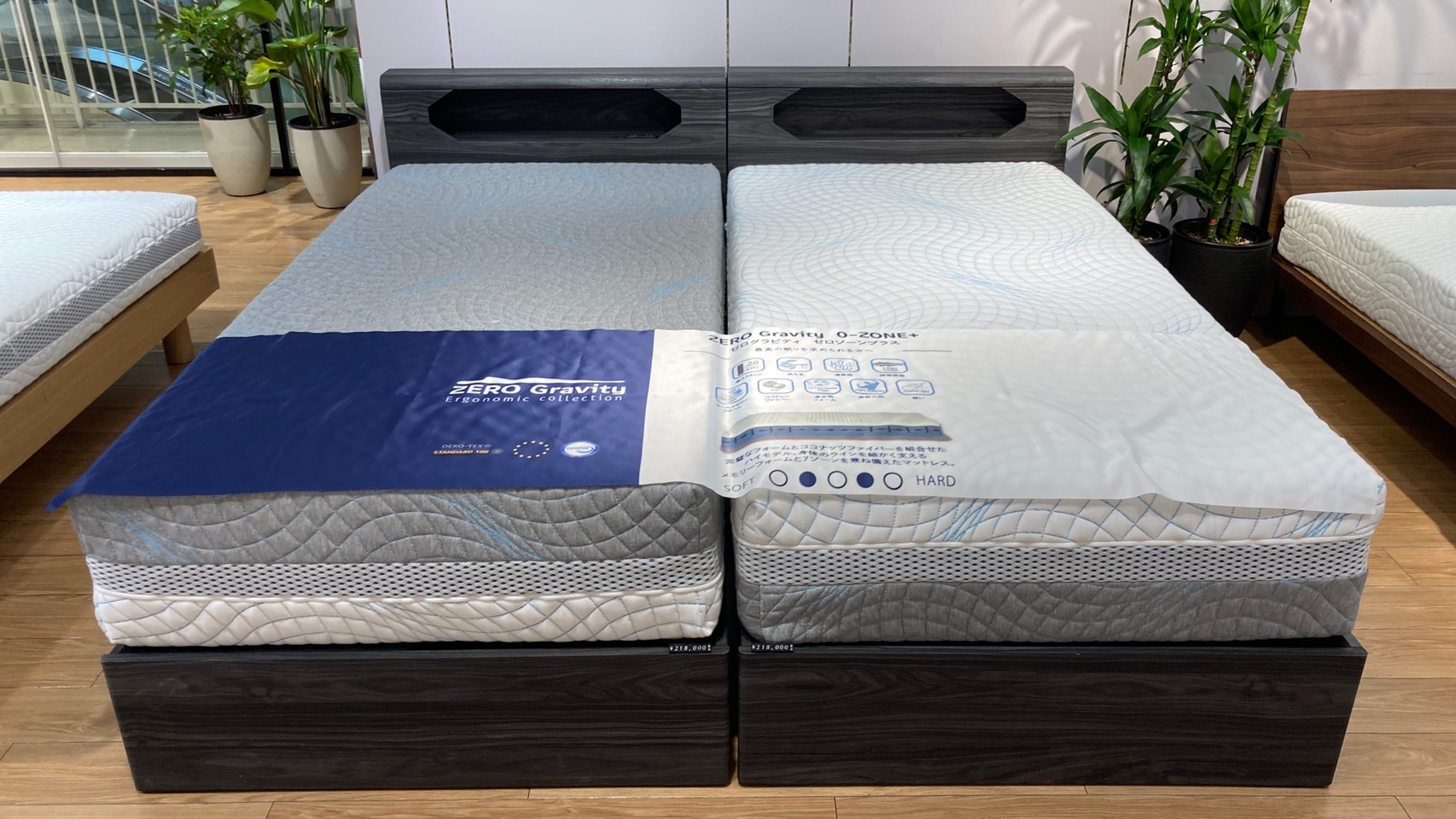 新宿マルイメンの2階にあるTEDBEDのノンコイルマットレスのショールームにあるO-ZONE+